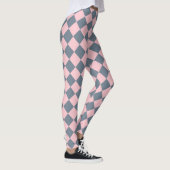Leggings Motif diamant rose gris Checker (Droite)