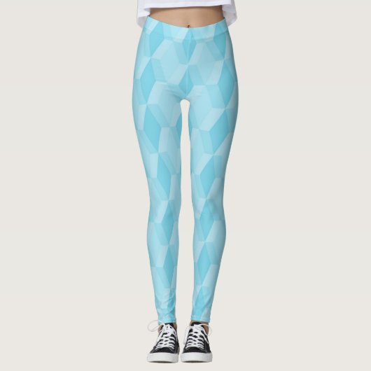 Leggings Motif diamant turquoise pastel (Devant)