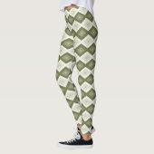 Leggings Motif diamant vert olive (Gauche)