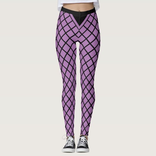 Leggings Motif diamant violet (Devant)