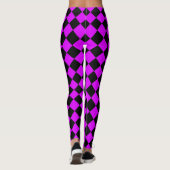 Leggings Motif Diamond de damier noir violet (Dos)