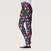 Leggings Motif d'icône de Noël amusant (Gauche)
