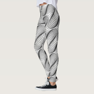 Leggings Motif d'illusion optique ondulé Abstrait sans co