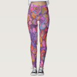 Leggings Motif d'illustration de fleurs botaniques en viole<br><div class="desc">Sortez avec élégance avec ces Leggings Motifs florale colorés et audacieux.</div>