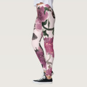 Leggings Motif d'illustration de fleurs d'aquarelle transpa (Gauche)