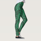 Leggings motif d'illustration feuille verte (Droite)