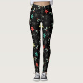 Leggings Motif d'illustration pour les chats et fils soyeux (Devant)