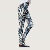 Leggings Motif d'impression blanc et bleu (Droite)