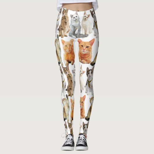 Leggings Motif d'impression chats 01x4 (Devant)