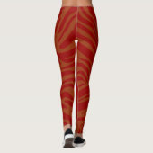 Leggings motif d'impression chic beige & rouge zèbre (Dos)