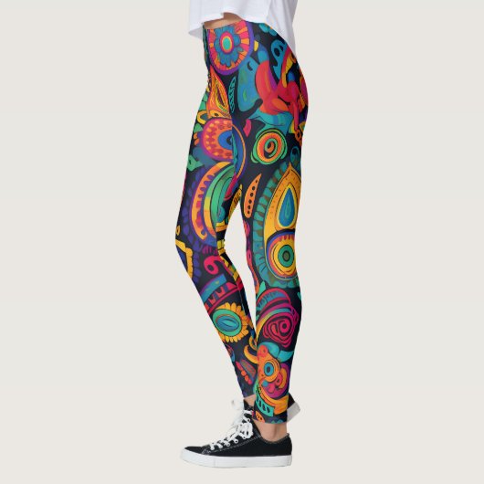 Leggings Motif d'impression couleur vive (Gauche)