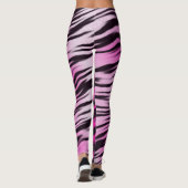 Leggings Motif d'impression de bandes de tigres noirs roses (Dos)