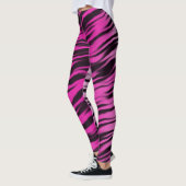 Leggings Motif d'impression de bandes de tigres noirs roses (Gauche)