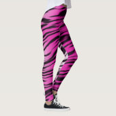 Leggings Motif d'impression de bandes de tigres noirs roses (Droite)