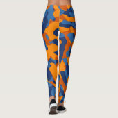 Leggings Motif d'impression du camouflage bleu orange (Dos)
