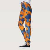 Leggings Motif d'impression du camouflage bleu orange (Gauche)