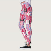 Leggings motif d'impression géométrique rétro (Gauche)