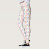 Leggings Motif d'impression Pastel Pink Blue et Yellow Star (Gauche)