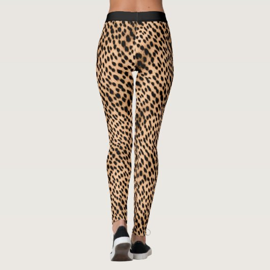 Leggings Motif d'impression Tan Brown et noir (Dos)