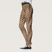 Leggings Motif d'impression Tan Brown et noir (Gauche)