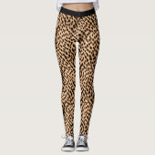 Leggings Motif d'impression Tan Brown et noir (Devant)