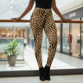 Leggings Motif d'impression Tan Brown et noir