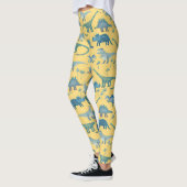 Leggings Motif Dinosaur mignon sur Jaune (Gauche)