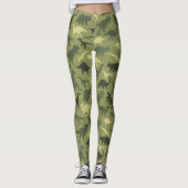 Leggings Motif Dinosaure, Silhouette Dinosaure, Dino Vert (Devant)