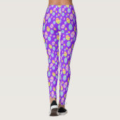 Leggings Motif d'oeufs de Pâques pastel sur fond violet (Dos)