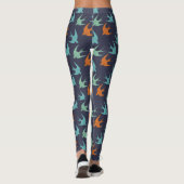 Leggings Motif d'oiseau bleu orange et vert (Dos)