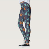 Leggings Motif d'oiseau bleu orange et vert (Gauche)