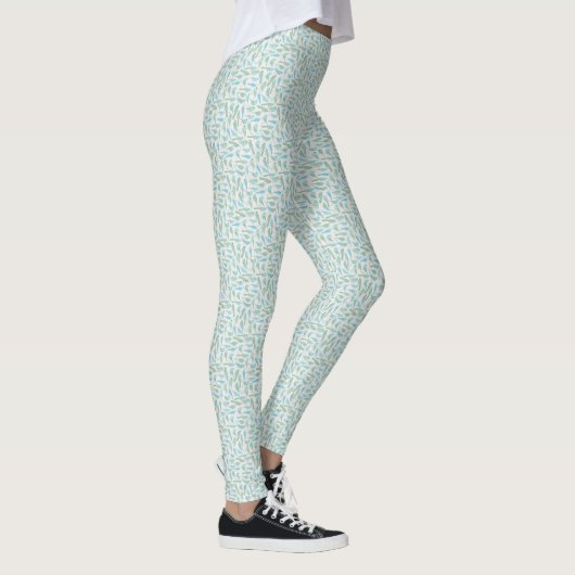 Leggings Motif d'oiseaux bleus et verts (Droite)