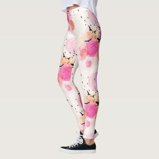 Leggings motif d'oiseaux colorés Abstraits (Gauche)