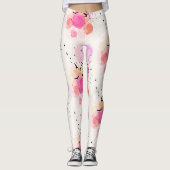 Leggings motif d'oiseaux colorés Abstraits (Devant)