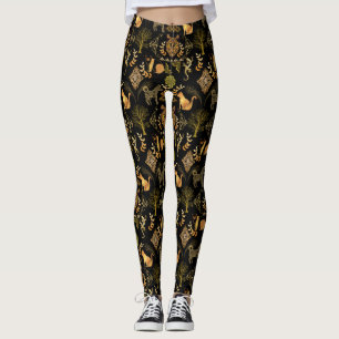 Leggings Motif d'or 03,bw Black BG