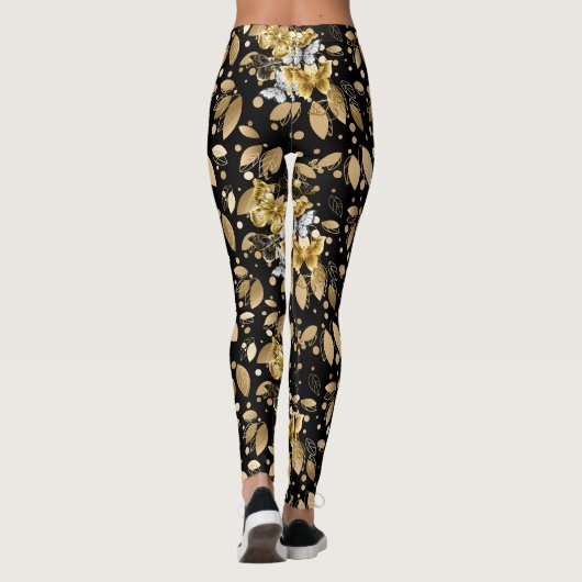 Leggings Motif d'or 06,bw Black BG (Dos)