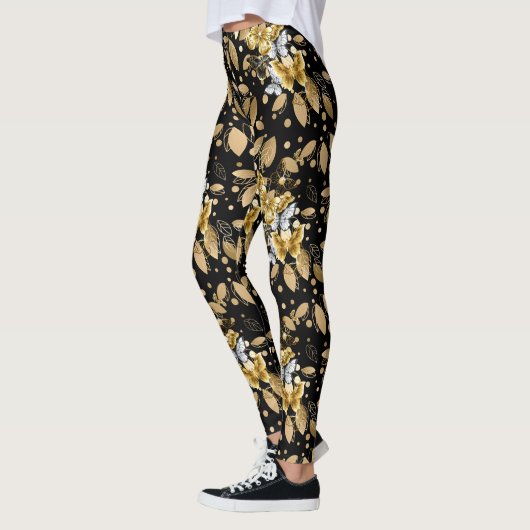 Leggings Motif d'or 06,bw Black BG (Gauche)