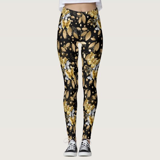 Leggings Motif d'or 06,bw Black BG (Devant)