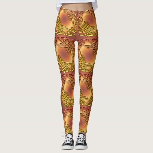 Leggings motif d'or métallique (Devant)