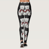 Leggings Motif d'ours de nounours, dessin au crayon, ours (Dos)