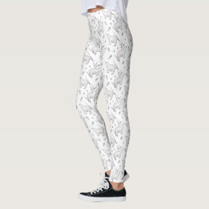 Leggings Motif d'ours polaire d'hiver à l'aquarelle