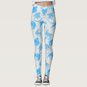 Leggings Motif Dragons de Feu LBlue LGrey zbg