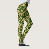 Leggings Motif Dragons Dorés D Fond Vert (Droite)