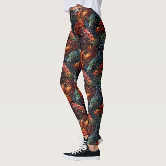 Leggings Motif Dragons Multicolores (Gauche)