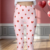 Leggings Motif du coeur ailé de la Saint-Valentin rose et r