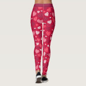 Leggings Motif du coeur de Valentine rouge et blanc (Dos)