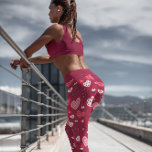 Leggings Motif du coeur de Valentine rouge et blanc<br><div class="desc">Rouge et blanc mignon coeur de Valentine sans couture motif.</div>