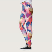 Leggings Motif du coeur des couleurs (Gauche)