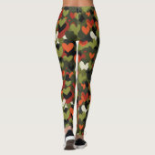 Leggings Motif du coeur rouge vert (Dos)