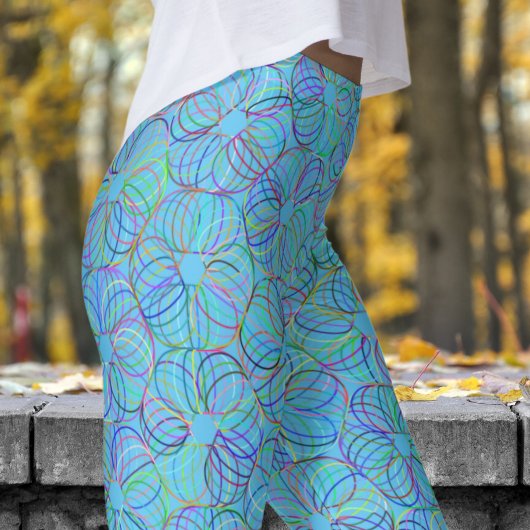 Leggings Motif du cyclisme bleu vibrant